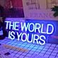 THE WORLD IS YOURS Blue Neon LED Sign