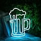 Spilled Beer Blue LED Neon Sign