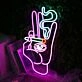 Hand With Eyes Smoking Neon Sign