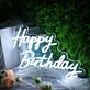 Happy Birthday White Neon LED Sign