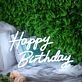Happy Birthday White Neon LED Sign