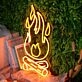 Burning Fire Red Neon Sign