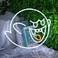 Boo Cute Ghost Halloween Neon Sign