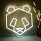 Panda Head Yellow Neon Sign