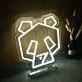 Panda Head Yellow Neon Sign