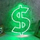 Dollar Sign Green Neon Sign