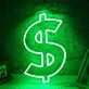 Dollar Sign Green Neon Sign