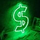 Dollar Sign Green Neon Sign