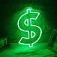 Dollar Sign Green Neon Sign