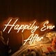 Happily Ever After Yellow Neon Sign