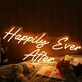 Happily Ever After Yellow Neon Sign