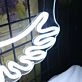Charming Closing Eyes White Neon Sign