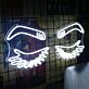 Charming Closing Eyes White Neon Sign