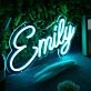Emily Blue LED Neon Sign