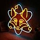 Fox Head Yellow Neon Sign