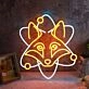 Fox Head Yellow Neon Sign