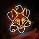 Fox Head Yellow Neon Sign