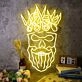 Bearded skull with scissors on head Neon Sign
