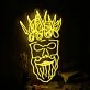 Bearded skull with scissors on head Neon Sign