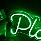Play Green Font Neon Sign