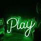 Play Green Font Neon Sign