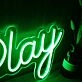 Play Green Font Neon Sign