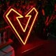 Geometric Heart Red Neon Sign
