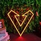 Geometric Heart Red Neon Sign