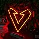 Geometric Heart Red Neon Sign