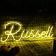 Russell Yellow Neon Sign