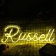 Russell Yellow Neon Sign