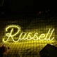 Russell Yellow Neon Sign