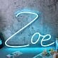 Zoe Blue LED Neon Sign
