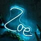 Zoe Blue LED Neon Sign