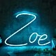 Zoe Blue LED Neon Sign