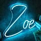 Zoe Blue LED Neon Sign