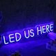 LED US HERE Blue Neon Sign