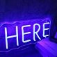 LED US HERE Blue Neon Sign