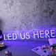 LED US HERE Blue Neon Sign