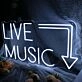 LIVE MUSIC Here White Neon Sign