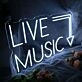 LIVE MUSIC Here White Neon Sign