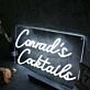 Conrad's Cocktails White Neon Sign
