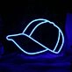 Peaked Cap Blue Neon LED Sign