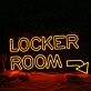LOCKER ROOM Yellow Neon Sign