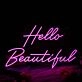 Hello Beautiful Purple Neon Sign