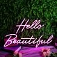 Hello Beautiful Purple Neon Sign
