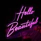 Hello Beautiful Purple Neon Sign