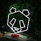 Panda Head White Neon LED Sign