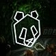 Panda Head White Neon LED Sign