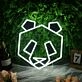 Panda Head White Neon LED Sign